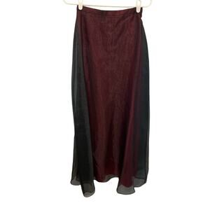 Vintage Womens Whimsigoth Maxi Skirt Size 3 4 XS Black Red Vampire Gothic Formal